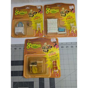 Mattel Littles Diecast Furniture Lot 1980 Dresser Armoire Sink Decorator Chair